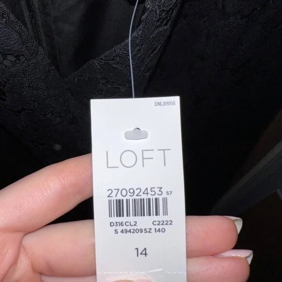 NWT! LOFT - Black Lace Dress - 14 - Picture 3 of 4
